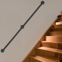 Gojoy - Schwarzer Treppenhandlauf, 1,53 m Wandmontierter Haltegriff Geländerstützsatz Handläufe für Treppen Indoor Outdoor Balustraden Treppe, für Gojoy - Schwarzer Treppenhandlauf, 1,53 m Wandmontierter Haltegriff Geländerstützsatz Handläufe für Treppen Indoor Outdoor Balustraden Treppe, für von GOJOY