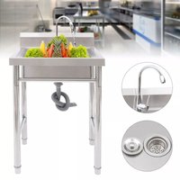 Spültisch Spülbecken Edelstahlspüle Gastrospüle Edelstahlspüle Spüle 1 Becken + Wasserhahn von GOJOY