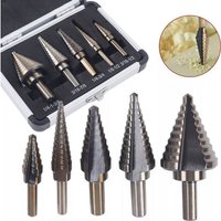 Stufenbohrer 5 tlg Kegelbohrer hss Spiralnut Stufenbohrer Set Step Drill Bits Set Hochgeschwindigkeitsstahl Titanbeschichtet Spiralnut Stufenbohrer von GOJOY