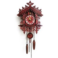 Vintage Antik Wanduhr Kuckucksuhr Hand geschnitzt Und Bemalt Kuckucks Uhr Wanduhr mit Holzpendel Dekor von GOJOY