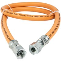 GOK - Gummi - Schlauchleitung Gas G1/4 lh-üm x rvs ø 8 mm, Länge 1000 mm, max. 10 bar dvgw von GOK