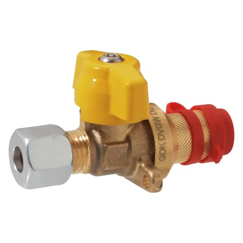 GOK Kupplungsventil mit Flansch RVS8 x Steckkupplung, Koppelventil aus Messing, verwendbar bis 5 Bar, manipulationssicher, DVGW-zertifiziert von GOK