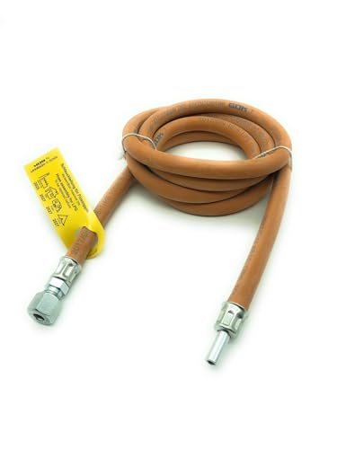 GOK Gasschlauch, Mitteldruck-Schlauchleitung aus Gummi mit Textileinlage, Variante: RVS 8 x RST 8 x 40 cm, DVGW-geprüft, PS 10 bar, zur Verbindung von Armaturen, Verbrauchsgeräten und Leitungen von GOK