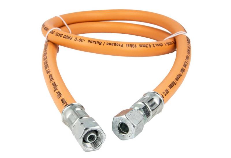 GOK Schlauch Gummi - Schlauchleitung Gas G1/4 LH-ÜM x RVS Ø 8 mm, max. 10 bar DVGW von GOK