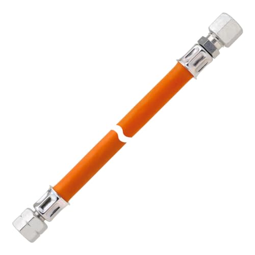 GOK Schlauchleitung Gas PS10bar KST G1/4LH UEM x RVS8 x 2000 mm - Kunststoff - Orange - Gas-Schlauchleitung - 2000 mm - 10 bar - 6,3 mm x 3,5 mm von GOK
