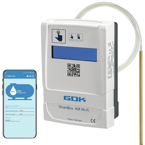 GOK SmartBox AIR Wi-Fi, digitale Füllstandsanzeige mit App, akkubetriebener Füllstandsensor für einen drucklosen Tank mit flüssigem Betriebsmedium GOK SmartBox AIR Wi-Fi, digitale Füllstandsanzeige mit App, akkubetriebener Füllstandsensor für einen drucklosen Tank mit flüssigem Betriebsmedium von GOK
