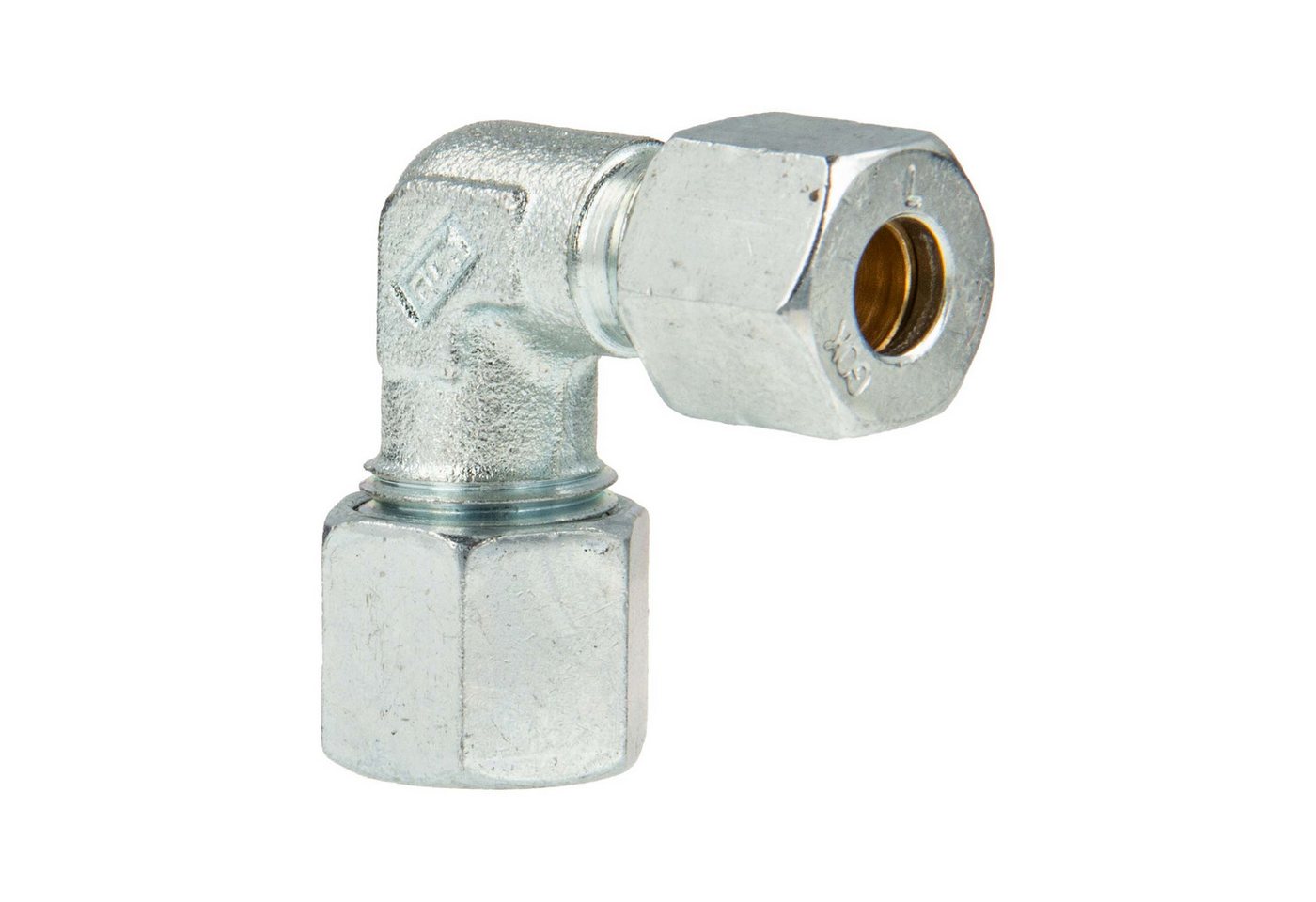 GOK Wasserrohr Schneidringverschraubung Typ WR - 90° Winkel Verschraubung reduziert, 12 x 8 mm Schneidring Messing von GOK
