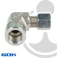 Schneidringverschraubung Typ WAI - 90° Winkel - Verschraubung Ø 8 mm x 3/8 Zoll IG, Stahl verzinkt, Schneidring Messing von GOK