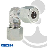 GOK - Schneidringverschraubung Typ w - 90° Winkel Verschraubung ø 10 x 10 mm, Stahl verzinkt, Schneidring Stahl von GOK