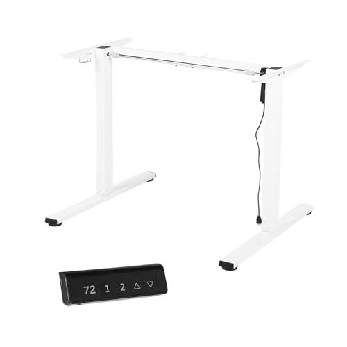 GOKHOMX Elektrisch Höhenverstellbarer Schreibtisch Gestell mit Memory-Funktion und USB-Anschluss, Tischbeine Schreibtisch Gestell Höhenverstellbar Elektrischer Schreibtischgestell, Weiß von GOKHOMX