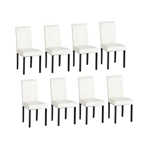 GOKHOMX Esszimmerstühle, 8,8 Stück, für Wohnzimmer, Stuhl, Kunstleder, weißer Stuhl und Holz, geeignet für Wohnzimmer, Küche, Bars und Restaurants von GOKHOMX