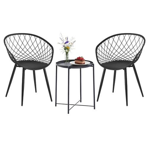 GOKHOMX Gartenmöbel, für den Außenbereich, 2 Personen, Tischset mit Balkon und 2 Stühlen, kleines Gartenmöbel, für Balkon, Terrasse, Pool, Café, Schwarz GOKHOMX Gartenmöbel, für den Außenbereich, 2 Personen, Tischset mit Balkon und 2 Stühlen, kleines Gartenmöbel, für Balkon, Terrasse, Pool, Café, Schwarz von GOKHOMX