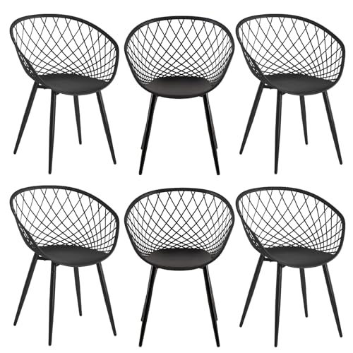 GOKHOMX Gartenstühle 6er Set, Gartensessel Terrassenstühle Balkonstühle mit Armlehnen Outdoor Sessel Kunststoffstühle mit Rückenlehne und Metallbeinen Terrassenmöbel Balkonmöbel Set GOKHOMX Gartenstühle 6er Set, Gartensessel Terrassenstühle Balkonstühle mit Armlehnen Outdoor Sessel Kunststoffstühle mit Rückenlehne und Metallbeinen Terrassenmöbel Balkonmöbel Set von GOKHOMX