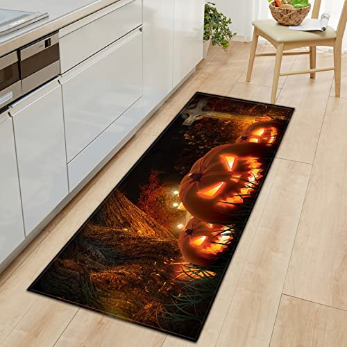 GOKSEL Küchenläufer Halloween und Horror Teppich Läufer Wasserdicht rutschfest, Teppich Läufer Küchenmatte für Küche Flur Wohnzimmer Schlafzimmer Badezimmer 40 x 100cm von GOKSEL