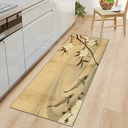 GOKSEL KüchenläuferBlühende Bäume & Goldfisch rutschfest Küchenteppich mit Wasserdicht, Teppich Läufer Küchenmatte für Küche Flur Wohnzimmer Schlafzimmer Badezimmer 40 x 100cm GOKSEL KüchenläuferBlühende Bäume & Goldfisch rutschfest Küchenteppich mit Wasserdicht, Teppich Läufer Küchenmatte für Küche Flur Wohnzimmer Schlafzimmer Badezimmer 40 x 100cm von GOKSEL