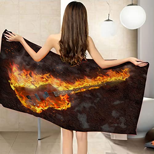 GOKSEL Strandtuch Flamme & Gitarre Mikrofaser Strandtuch Schick Handtuch Badetuch Strandhandtuch Schnell Trocknendes Sandfreies Weiches Saunatuch, reisehandtuch 75 x 150 cm GOKSEL Strandtuch Flamme & Gitarre Mikrofaser Strandtuch Schick Handtuch Badetuch Strandhandtuch Schnell Trocknendes Sandfreies Weiches Saunatuch, reisehandtuch 75 x 150 cm von GOKSEL