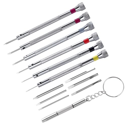 GOLD DEER 6-teiliges Mikro-Präzisions-Schraubendreher-Set, 0,8–1,6 mm, mit 6 zusätzlichen Ersatzklingen und 1 Aufbewahrungsbox für Uhren-Reparatur, Brillen-Reparatur, Schmuck, Arbeit, GOLD DEER 6-teiliges Mikro-Präzisions-Schraubendreher-Set, 0,8–1,6 mm, mit 6 zusätzlichen Ersatzklingen und 1 Aufbewahrungsbox für Uhren-Reparatur, Brillen-Reparatur, Schmuck, Arbeit, von GOLD DEER