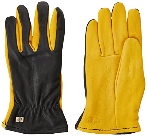 WAGNER Gold Leaf Gloves - Dry Touch - Damen - Gartenhandschuhe der Extraklasse, Rindsleder/Wasserabweisende Spezialimprägnierung/RHS Auszeichnung - 25302100 gelb/schwarz einheitsgröße von GOLD LEAF
