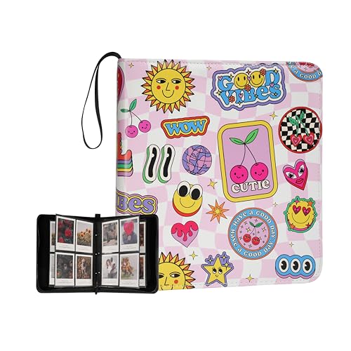 240 Taschen Tragbares Binder Fotoalbum Buch für i-Type quadratische Polaroid-Fotos und Instax Wide Filmbilder (Girly Texture) von GOLDBARLEY