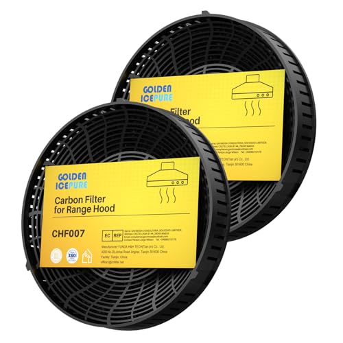 GOLDEN ICEPURE Aktivkohlefilter Dunstabzugshaube für elica cfc0140343, cfc0038668 Typ57，NYTTIG FIL 440, AEG 4055171138 4055217501，Bauknecht Whirlpool 48400008824, 2 stück，Ø173mm von GOLDEN ICEPURE