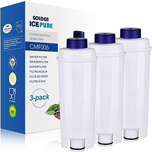 GOLDEN ICEPURE Wasserfilter Kaffeevollautomat für Delonghi Wasserfilter Ersatz für De'Longhi DLSC002, SER3017 & 5513292811 Kompatibel mit De Longhi, ECAM, ESAM, ETAM, BCO, EC-Serie (Set aus 3) von GOLDEN ICEPURE