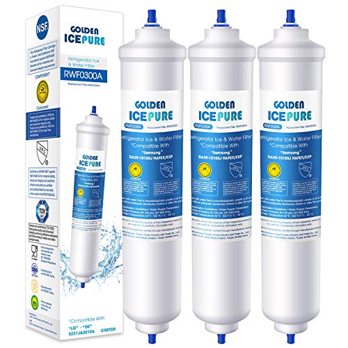 Wasserfilter Kühlschrank Ersatz für Samsung DA29-10105J DA29-10105J HAFEX/EXP, DA99-02131B, WSF-100, EF9603, HAIER LG Inline wasserfiter 3 Stück von GOLDEN ICEPURE RWF0300A (rechnung vorhanden) von GOLDEN ICEPURE