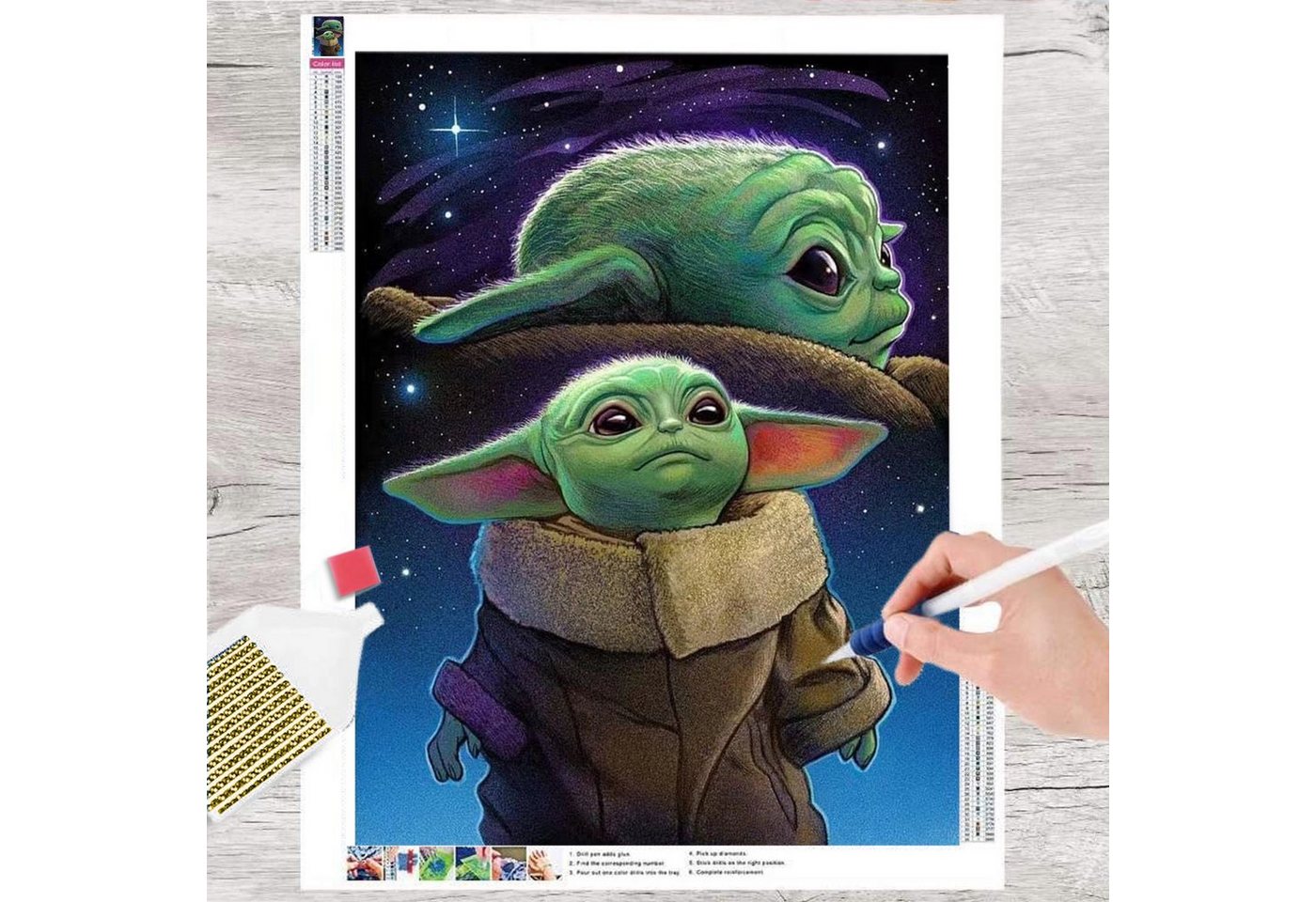 GOLDEN Gemälde GOLDEN Diamond Painting zubehör bilder Weihnachten ( Grogu Baby Yoda) von GOLDEN