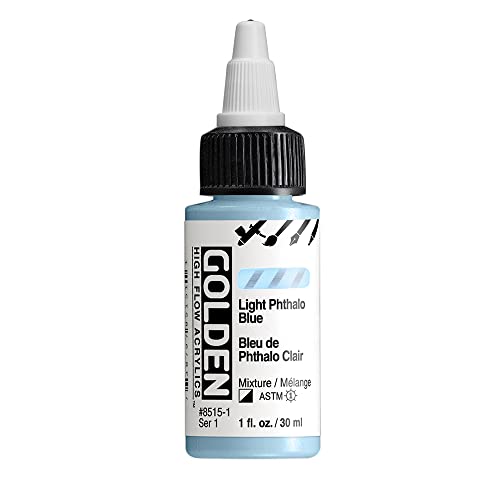 Golden : High Flow : Acrylic Paint : 30ml (1oz): Light Phthalo Blue : S1 von Golden Artist Colors