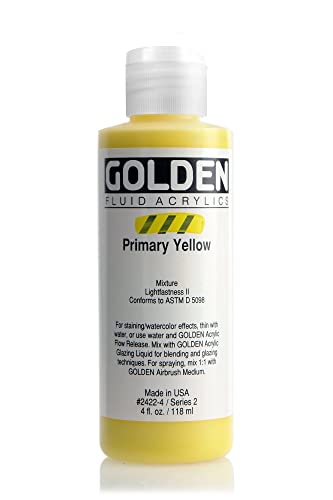 Golden FLUID Acrylfarben, 119 ml, 2422 Primärgelb von GOLDEN