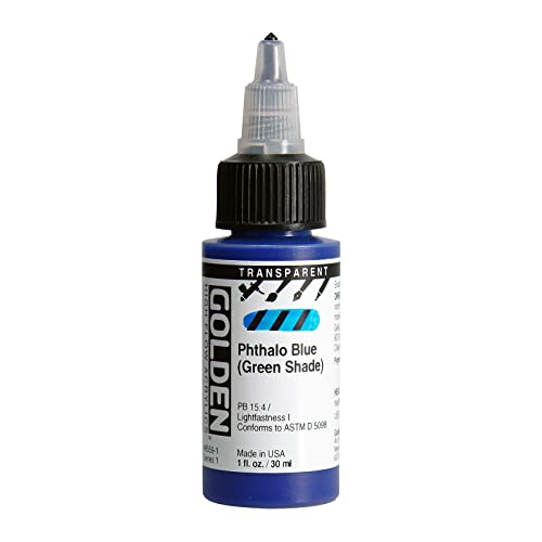 Golden High Flow Acrylic 30ml (1oz) Bottles Transparent Phthalo Blue GS von Golden Artist Colors