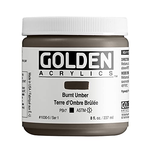 Goldene 0001030-5 8 Unzen Heavy Body Acrylfarbe - Burnt Umber von Golden Artist Colors