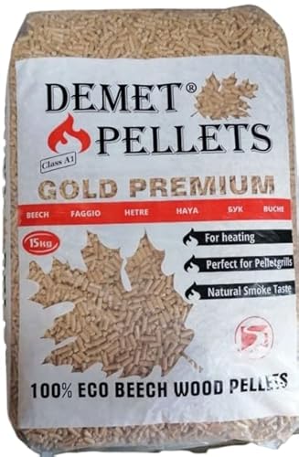 2x15kg Holzpellets Demet Premium Gold 100% Buche EN Plus A1 - BBQ zum Grillen Räuchern Smoken von GOLDEON