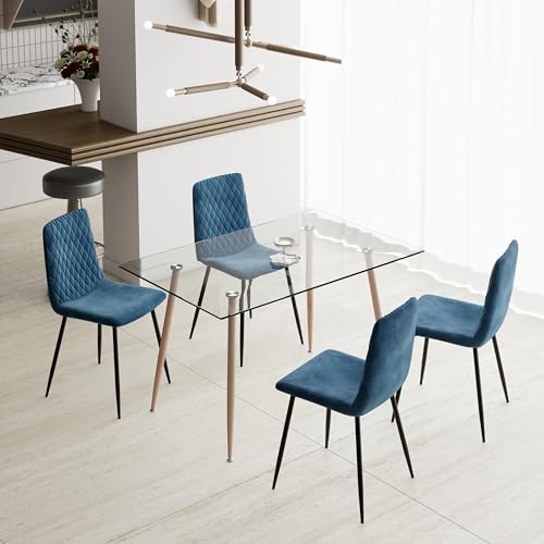 GOLDFAN AWS-036-6-125-11 Rechteckiger Esstisch aus Gehärtetem Glas Silberne Tischbeine aus Metall Modernes Schlichtes Design Geeignet für Esszimmer, Wohnzimmer GOLDFAN AWS-036-6-125-11 Rechteckiger Esstisch aus Gehärtetem Glas Silberne Tischbeine aus Metall Modernes Schlichtes Design Geeignet für Esszimmer, Wohnzimmer von GOLDFAN