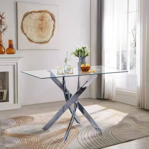 GOLDFAN Esstisch Glas Rechteckiges Esszimmertisch Modernen Wohnzimmertisch für Wohnzimmer Esszimmer Büro, 110 x 70 x 75 cm GOLDFAN Esstisch Glas Rechteckiges Esszimmertisch Modernen Wohnzimmertisch für Wohnzimmer Esszimmer Büro, 110 x 70 x 75 cm von GOLDFAN