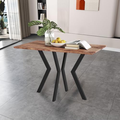 GOLDFAN Esstisch Holz, Küchentisch 110x70cm, Holztisch Rechteckiger für Küche Esszimmertisch Tich mit Metallbeinen Wohnzimmer oder Büro GOLDFAN Esstisch Holz, Küchentisch 110x70cm, Holztisch Rechteckiger für Küche Esszimmertisch Tich mit Metallbeinen Wohnzimmer oder Büro von GOLDFAN