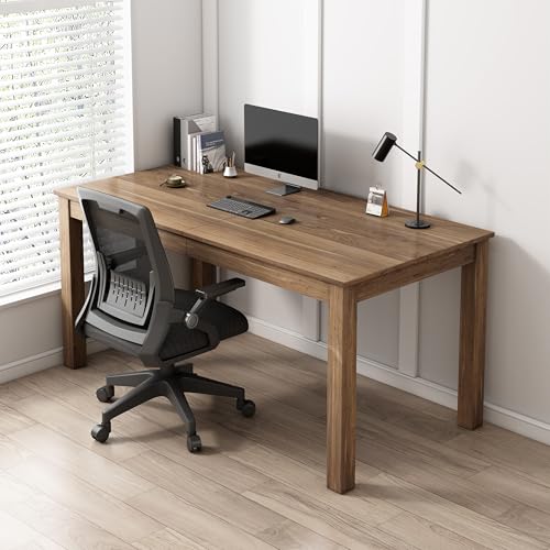 GOLDFAN Schreibtisch 160x80 cm, Computertisch Schreibtische Holz Bürotisch, Office Desk PC Computert Tisch Groß, Vintage-Braun von GOLDFAN