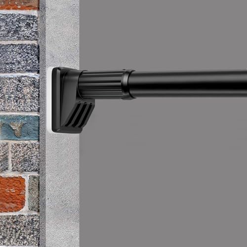 GOLDION Gardinenstange ohne Bohren 210-260cm, Ø32mm Matt Schwarz Multifunktionale Vorhangstange zum Einklemmen - Ausziehbare Teleskopstange, Klemmstange für ihre Garderobe und Dusche von GOLDION