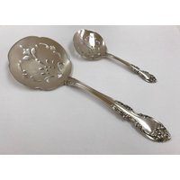 Vintage Gorham Melrose Muster Sterling Silber Servierlöffel Set Kostenloser Versand von GOLDKNOX