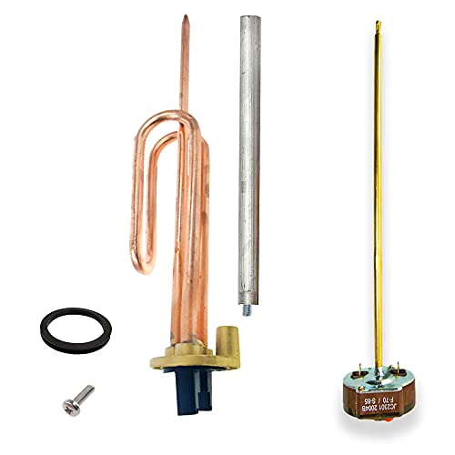 GOLDMAN SERVICE | Kit Heizelementflansch gebogen + Magnesiumanode + Gummidichtung + Befestigungsschraube, 1500 W, inkl. Stabthermostat, 270 mm von GOLDMAN SERVICE