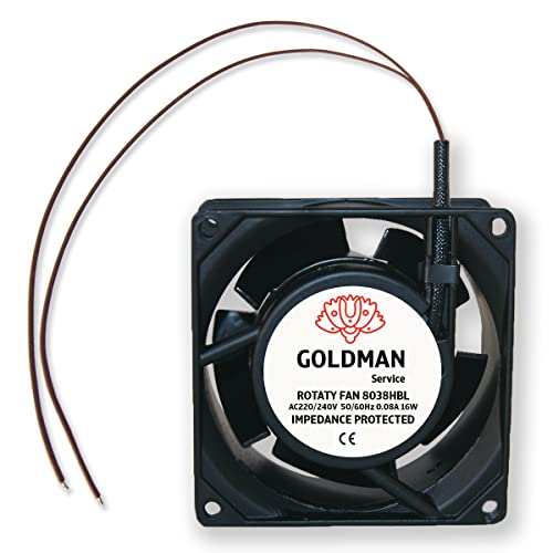 Ventilator Axial für Kaminkassette, einführbar, hohe Temperatur, aus Metall, universell, 80 x 80 x 38 mm von GOLDMAN SERVICE