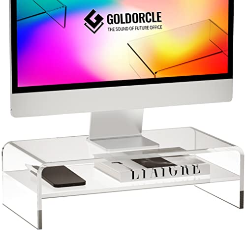 GOLDORCLE 2-Tier Acrylic Monitor Stand Riser Clear Computer Monitor Stand for Laptop PC Printer Computer Riser Acrylic Tray Laptop Storage Shelf GOLDORCLE 2-Tier Acrylic Monitor Stand Riser Clear Computer Monitor Stand for Laptop PC Printer Computer Riser Acrylic Tray Laptop Storage Shelf von GOLDORCLE