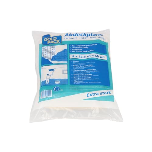 Abdeckplane aus LDPE, 4x12,5 m,Typ 50, transparent von GOLDPACK