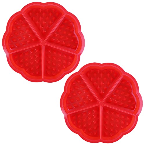 2 Stücke Herzform Silikon Waffel Backform 5 Hohlraum Pancake Muffinform DIY Hausgemachte Backen Dekoration Werkzeug, rot von RETON