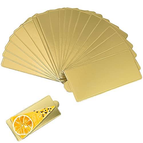 GOLRISEN 100 Stück Mousse Cake Pads aus Lebensmittelechte Materialien Cake Board Gold Tortenunterlage, einweg Tortenpappe mit Behandeln für Mini Gebäck, Schokolade, Käse, Süßigkeiten(10×5.5cm) von GOLRISEN