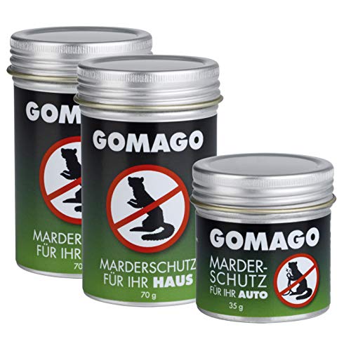 GOMAGO Marderschutz für 1xAuto und 2xHaus | Vertreibt den Marder einfach & zuverlässig aus Ihrem Dachboden und aus dem Auto | Effektive, schonende und auch vorbeugende Alternative zu Marderspray von GOMAGO