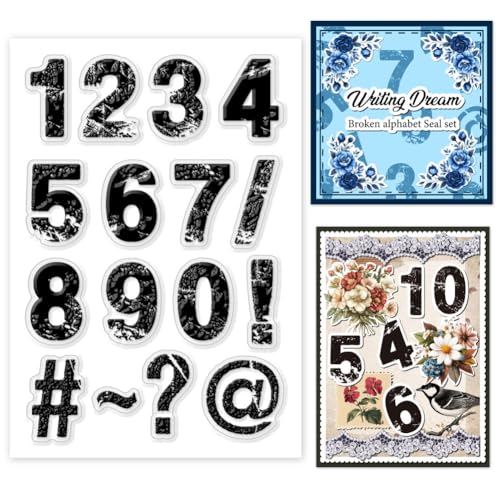 GOMAKERER 1 Blatt Silikonstempelsiegel, Vintage Inspirierte Zahlen Stempel Aus Transparentem Silikon Siegel Für DIY Scrapbooking Kartenherstellung Dekoration GOMAKERER 1 Blatt Silikonstempelsiegel, Vintage Inspirierte Zahlen Stempel Aus Transparentem Silikon Siegel Für DIY Scrapbooking Kartenherstellung Dekoration von GOMAKERER
