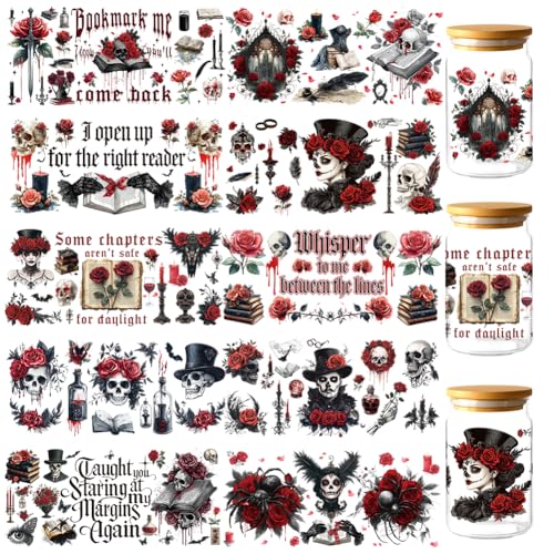 GOMAKERER 10 Stück Gothic UV DTF Cup Wrap Blumenschädel UV DTF Cup Wraps Sticker Personalisierbare Wasserfeste Transferaufkleber Aufkleber Für Wasserflaschen Glasbecher Holzhandwerk 9.5x4.3 Zoll GOMAKERER 10 Stück Gothic UV DTF Cup Wrap Blumenschädel UV DTF Cup Wraps Sticker Personalisierbare Wasserfeste Transferaufkleber Aufkleber Für Wasserflaschen Glasbecher Holzhandwerk 9.5x4.3 Zoll von GOMAKERER