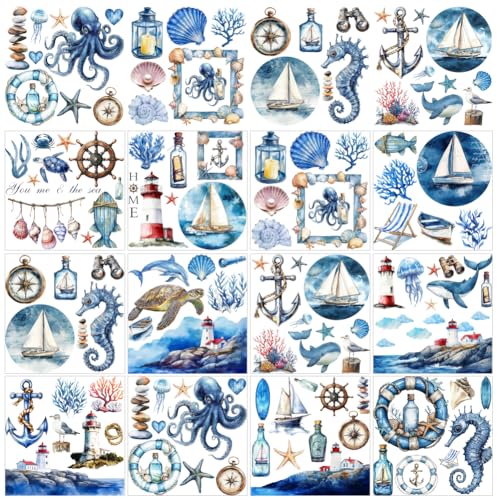 GOMAKERER 12 Blatt 12 Stil Abziehbilder Zum Aufreiben, 14x14cm Nautische Elemente Rubbel Transfer Blau Gedruckt Rub On Sticker Für Fenster Möbel Handwerk Scrapbook Aufkleber GOMAKERER 12 Blatt 12 Stil Abziehbilder Zum Aufreiben, 14x14cm Nautische Elemente Rubbel Transfer Blau Gedruckt Rub On Sticker Für Fenster Möbel Handwerk Scrapbook Aufkleber von GOMAKERER