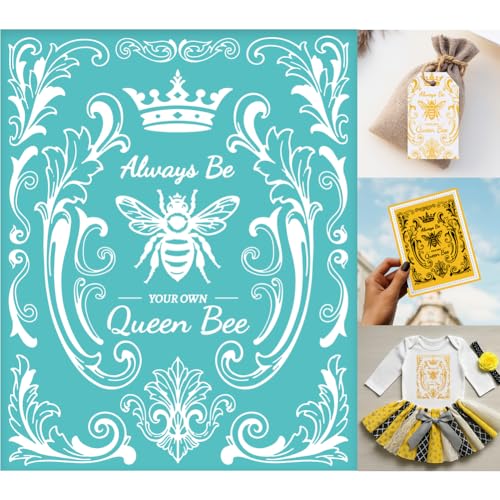 GOMAKERER 2 Blatt Queen BEE Siebdruckschablone Malschablonen Im Europäischen Stil Wiederverwendbar Selbstklebend Siebdruck Für Wandbordüren Holz Stoff Heim Basteln Dekor GOMAKERER 2 Blatt Queen BEE Siebdruckschablone Malschablonen Im Europäischen Stil Wiederverwendbar Selbstklebend Siebdruck Für Wandbordüren Holz Stoff Heim Basteln Dekor von GOMAKERER