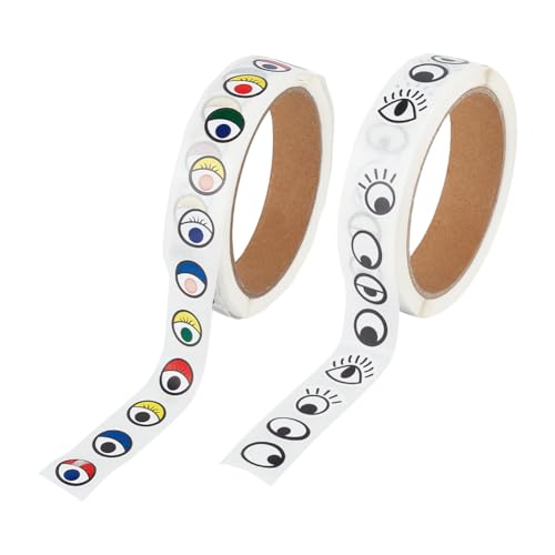 GOMAKERER 2000 Stück Augenaufkleber Etiketten 2 Rolle Schwarz Weiß Augen Zum Aufkleben Cartoon Klebeaugen Klein Für DIY Kunsthandwerk Spielzeug Sammelalbum Notizbuch von GOMAKERER